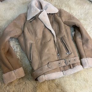 Moto style Garage Sherpa jacket coat medium